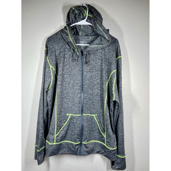 JGX Performance Womens 3X Gray Heathered Activewear Full Zip Hoodie Jacket - Picture 1 of 7